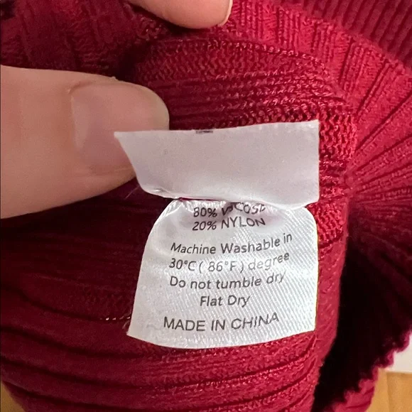 Red Ribbed Knit Dress - Picture 4 of 6